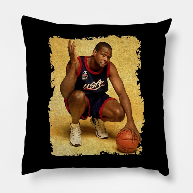 Chris Webber in USA Basketball Pillow by Omeshshopart