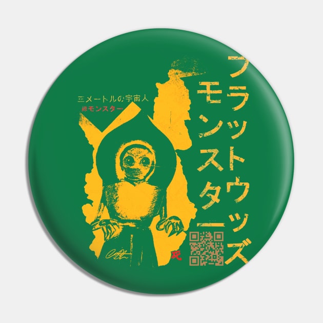 WV Monster #6 Gold Japan QR Pin by AWSchmit