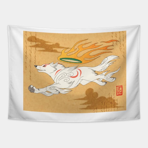 Amaterasu Ookami Tapestry by FlannMoriath