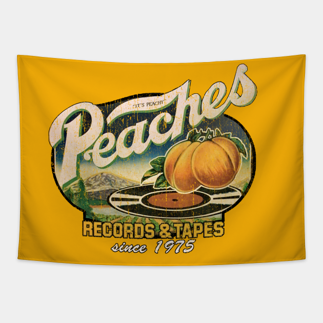 Peaches Records & Tapes Vintage Record Store Tapestry TeePublic