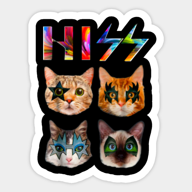 Hiss Funny Cats Kittens-Classic-Music-Funny Cat Sticker Women, Funny Cat Crewneck Sweatshirts for Men, Cat Sticker for girl, Funny cat Sticker for boys, Cat Sticker for kids, Cute cat Sticker for women, funny cat Sticker for guys, Cat - Cat - Sticker