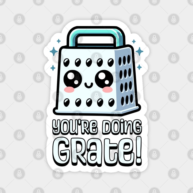 You're Doing Grate? Cute Cheese Grater Pun Magnet by Cute And Punny