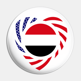 Yemeni American Multinational Patriot Flag (Heart) Pin