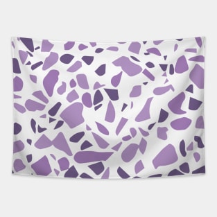 White and Purple Terrazzo Pattern Tapestry