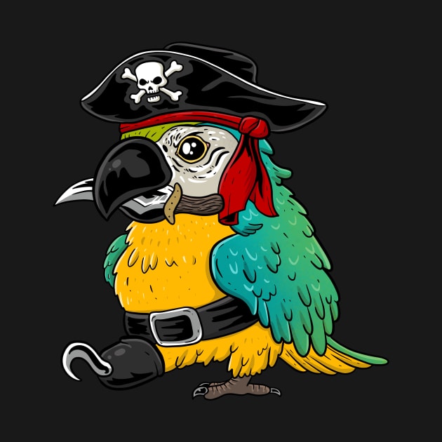 Feathered Buccaneer: Pirate Parrot Design by Holymayo Tee