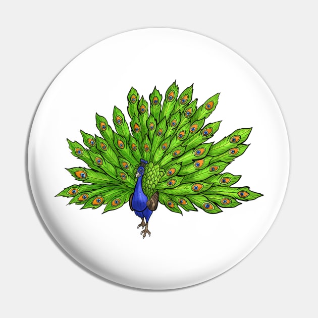 Peacock Shirt Pin by TriBlurr84