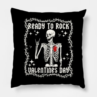 Kids Ready To Rock Valentines Day Valentines Day Funny Skeleton Pillow