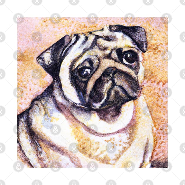 Pug Watercolor Painting - Dog Lover Gifts by Edd Paint Something