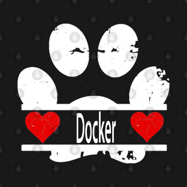 Docker dog paw print by artsytee