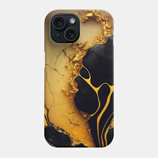 Ornaments Natural Stone Stains and Veins Golden Yellow Tone Phone Case