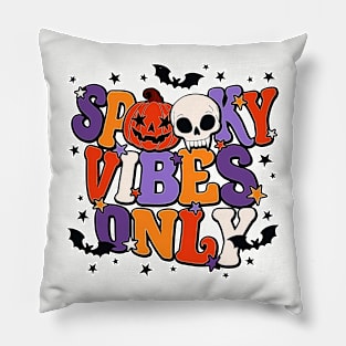 Funny Spooky Vibes Only Toddler Halloween Skeleton Pillow