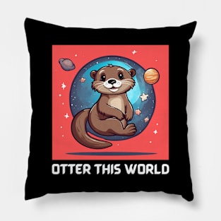 Otter this World | Otter Pun Pillow