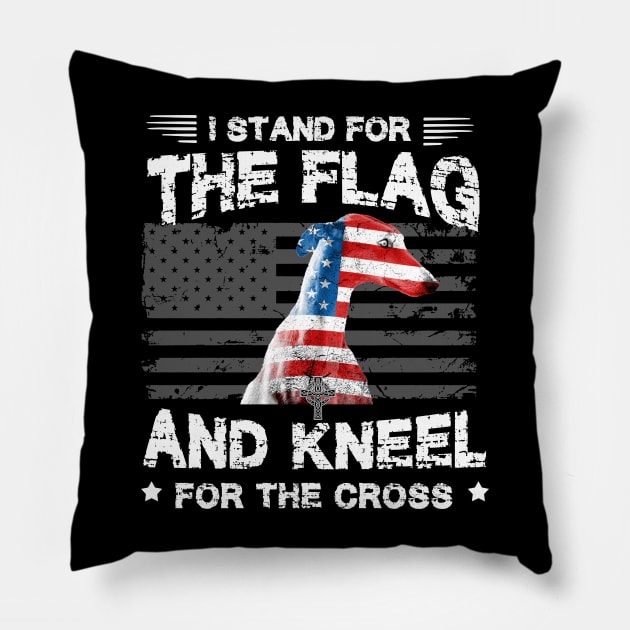 Greyhound Dog Stand For The Flag Kneel For Fallen Pillow by Antoniusvermeu