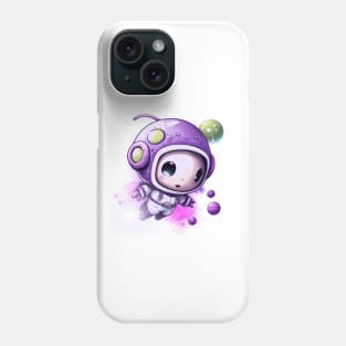 A Journey into Space with Astronaut Purple and Fluffy Phone Case