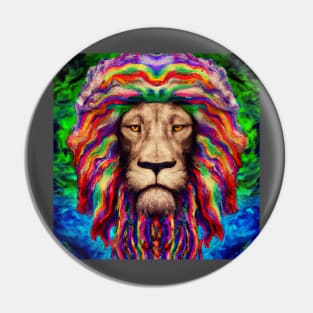 Psychedelic lion Pin