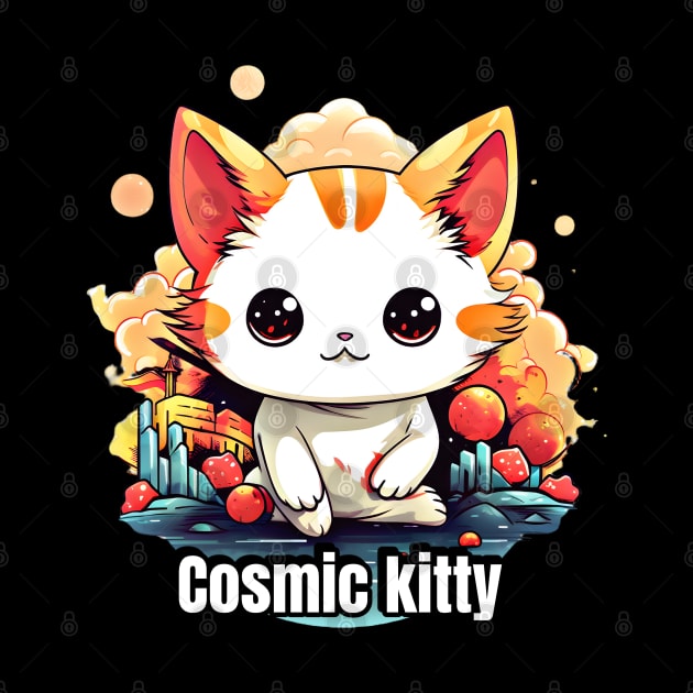 Cosmic Kitty: Cute Astronaut Cat on a Space Adventure by WEARWORLD