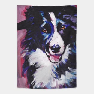 Border Collie Bright colorful pop dog art Tapestry