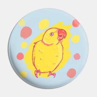 Yellow Ring Neck Parakeet Pin