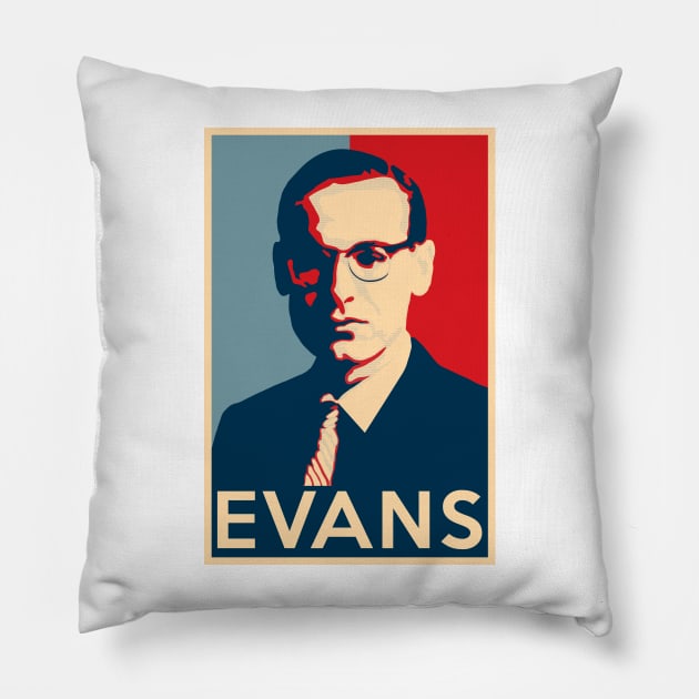 Bill Evans Hope Poster - Sizes of Jazz History Pillow by Quentin1984