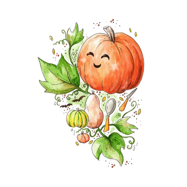 Pumpkin Carving by Vicky Kuhn Illustration