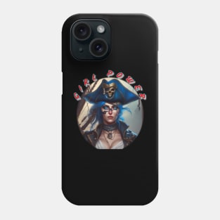 Girl power, blue eyed and blue haired pirate wench Phone Case