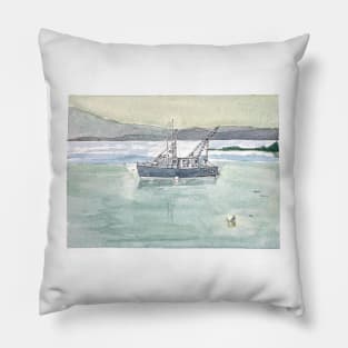 Maine Fishing Boat Pillow