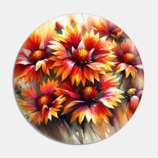 Vibrant Gaillardia Decor - Watercolor Flower Pin