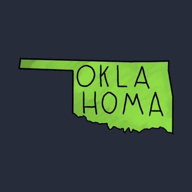 The State of Oklahoma - Green Outline by loudestkitten