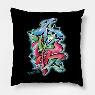 Japanese KANJI Graffiti Futaiten (mix col) Pillow