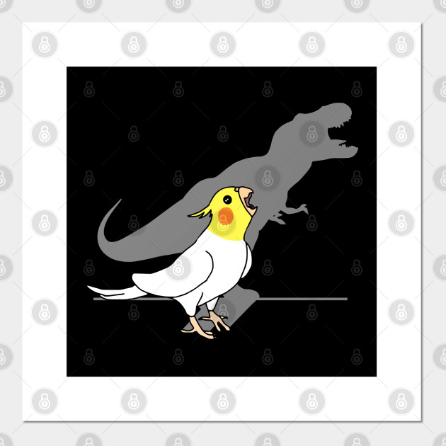 T Rex Dinosaur Shadow White Yellow Cockatiel Birb Memes