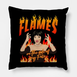 Flames on the side of my face vintage Pillow