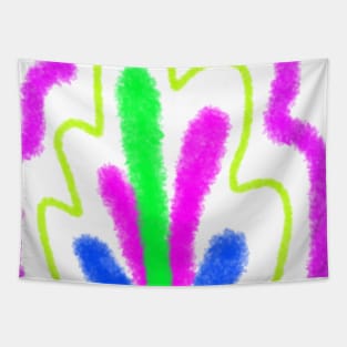 Pink green yellow watercolor art design Tapestry