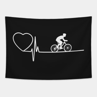 Bicycle Cycling Heartbeat - Love Biking for Cyclist Tapestry