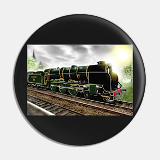 "Lord Nelson" Antique Steam Locomotive [Digital Drawing] Pin