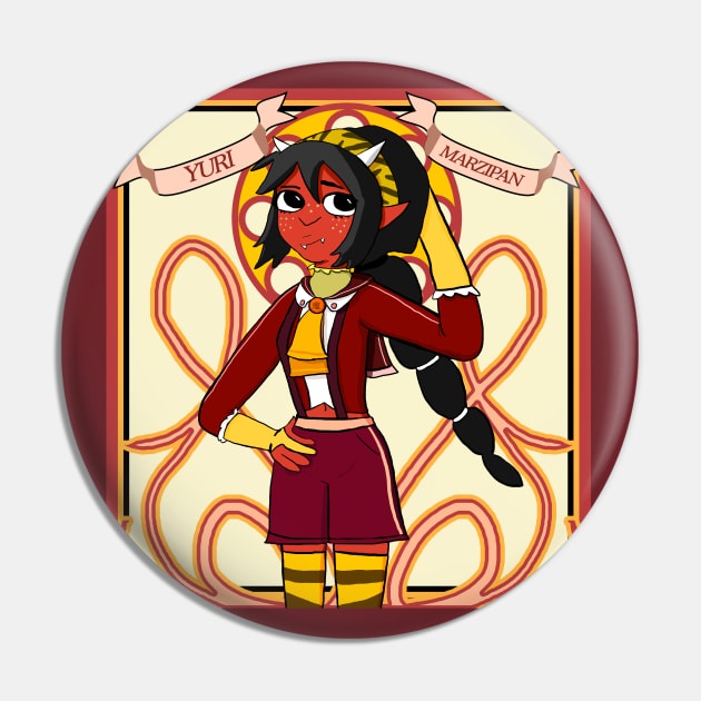 Yuri Marzipan the Oni - Cosplay Nouveau (red and gold) Pin by VixenwithStripes