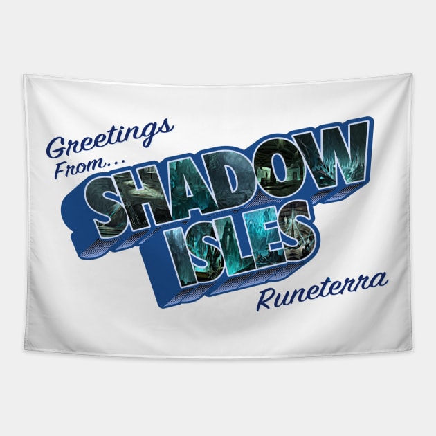 Greetings from Shadow Isles vintage Tapestry by Scrapyardigan