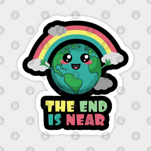 The End Is Near. Earth And Rainbow Magnet by Nerd_art