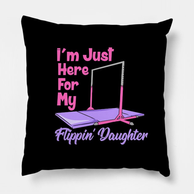 Proud Gymnast Mom of a Flippin Daughter Pillow by dilger