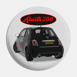 ABARTH 500 Black Red Back Pin