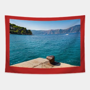 Mooring Bollard on Glavotok Pier, Croatia Tapestry