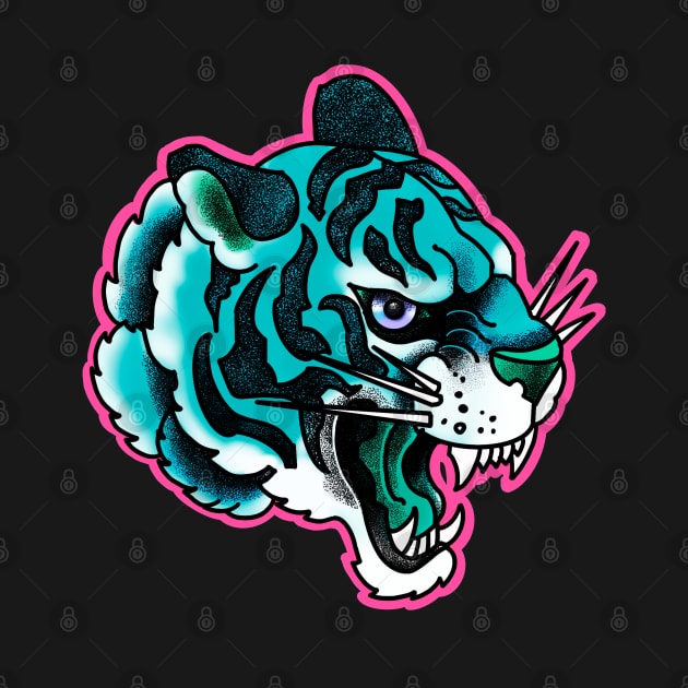 Teal blue tiger by weilertsen