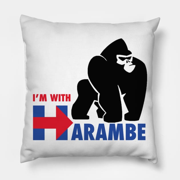 I'm with Harambe Pillow by Tainted