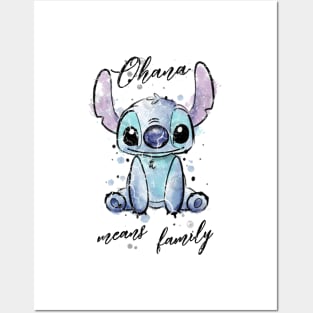 Stitch Ohana Means Family Quote Watercolor Art Print Lilo -  Portugal