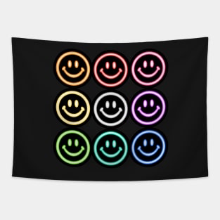 Neon Smiey Face Tapestry