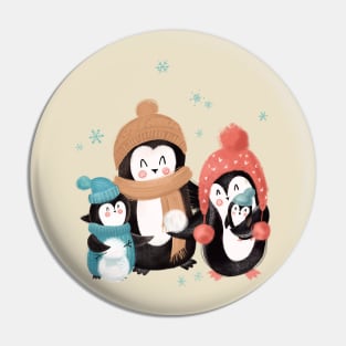 Penguins family Pin