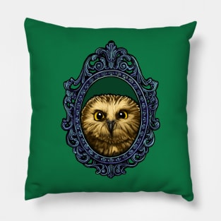 Bird Cameo: Pygmy Owl (Fiercely Adorable) Pillow