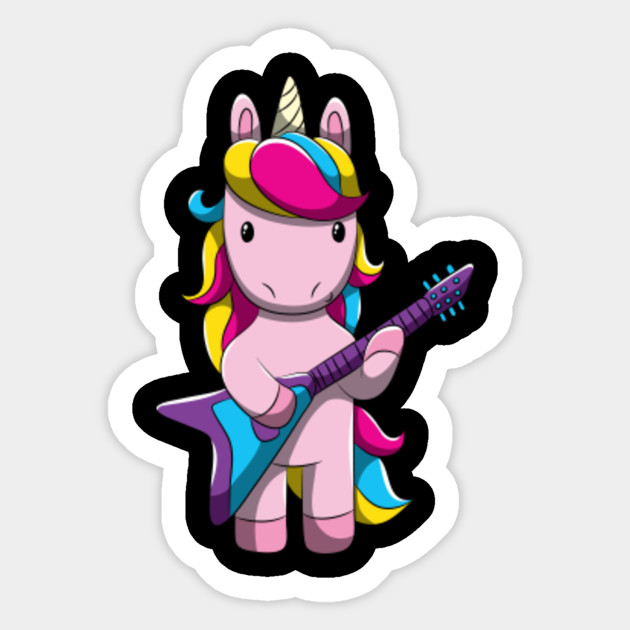 Unicorn Electric Guitar T Shirt Cool Girl Band Musican Gift
