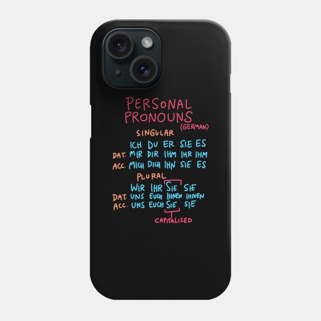 German Grammar (Pronouns) Phone Case by isstgeschichte