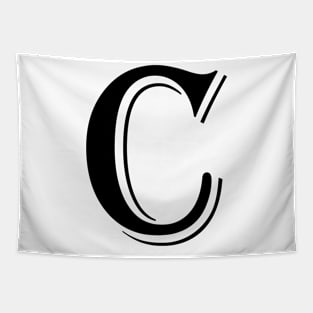 Black Letter C in vintage style Tapestry