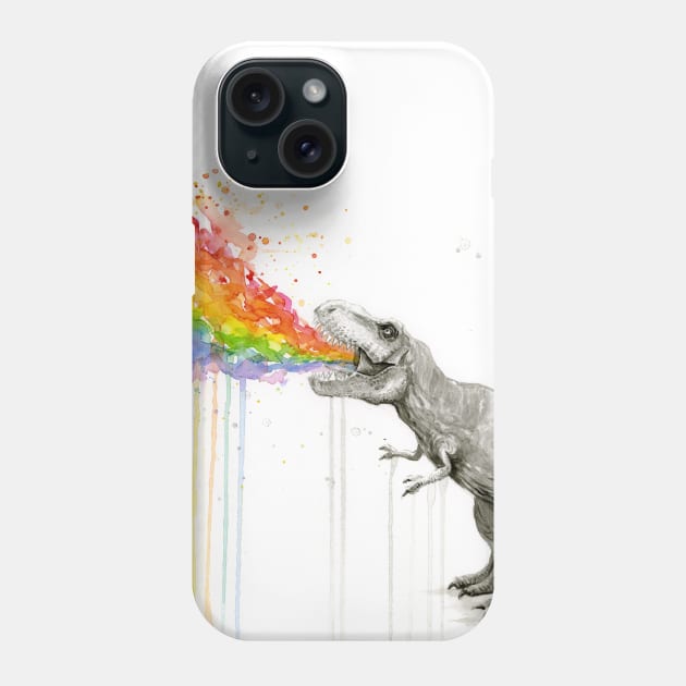 T-Rex Puking Painbows Phone Case by Olechka